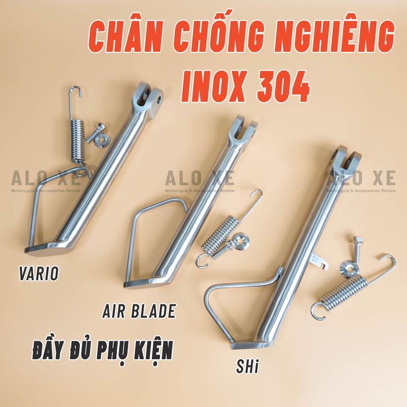 Chân chống nghiêng Inox 304 TẶNG kèm lò xo và ốc cho Vario, Air Blade, Vision, SHVN Phụ kiện - Phụ tùng) 125 ab 160 xemay để chân ab 125