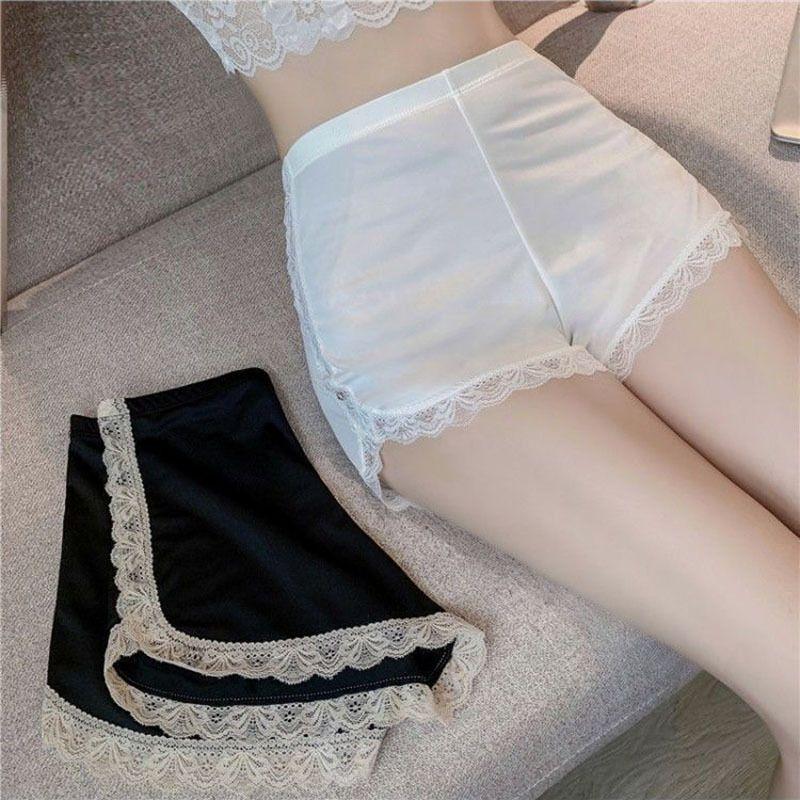 Quần Đùi An Toàn Ren Mùa Hè, Dành Cho Nữ, Chất Liệu Lụa Lạnh Thoáng Khí, Chống Lộ, Không Cuộn, Ngoại Cỡ, Quần Legging Có Gân Lụa Lạnh, Có Ren Bên Hông, Thích Hợp Mặc Mùa Hè 1