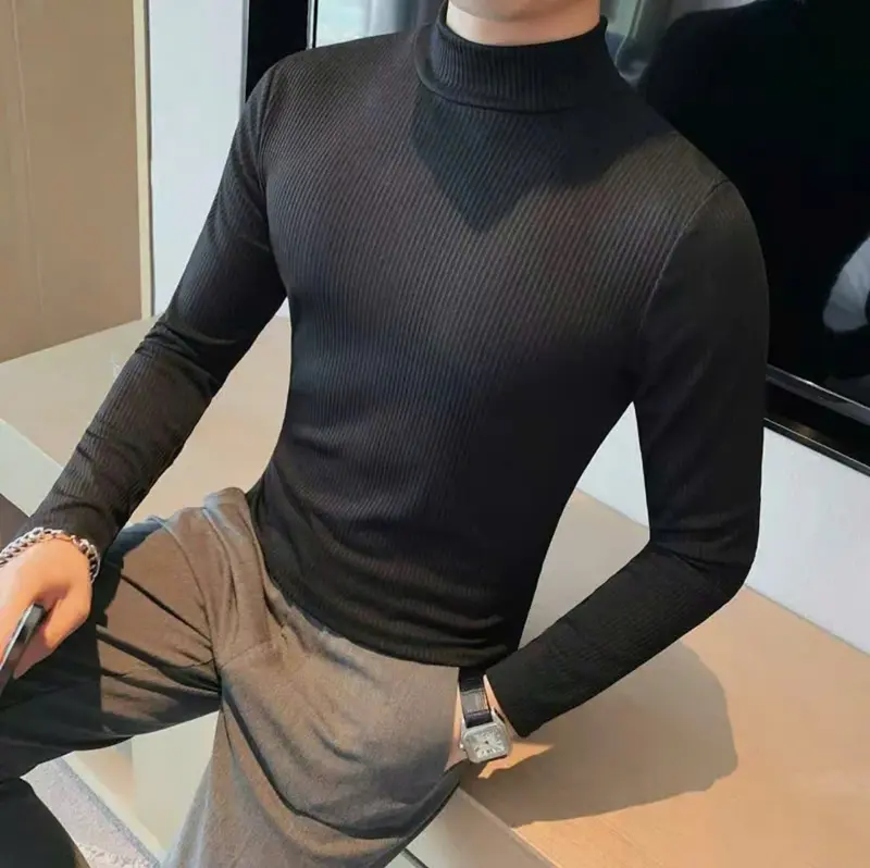 Combo 3-4 Áo Giữ Nhiệt Gân Tăm Thu Đông Cổ Cao Co Giãn 4 Chiều Ấm Áp Thời Trang Menswear 3