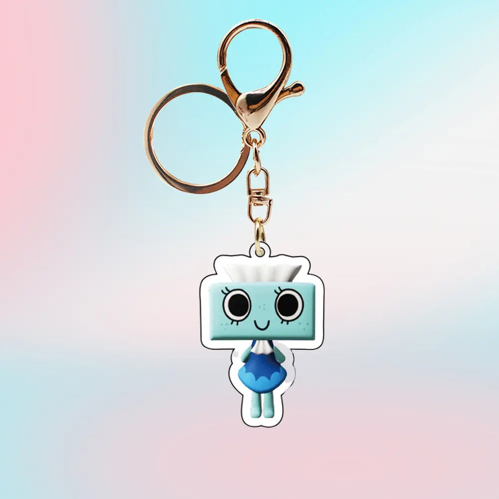 Astro Scraps Game Dandy's World Keychain Shelly Pebble Dandys World Pendant Funny Goob Cosmo Keyring Bag Hanging