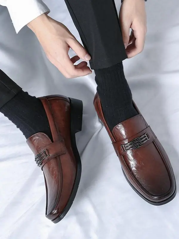 Men's Casual Solid Color Loafers, Fashionable Lightweight Breathable Comfortable Slip-on Shoes for Daily Wear, Male All-match Round Toe Shoes for Daily Wear 3