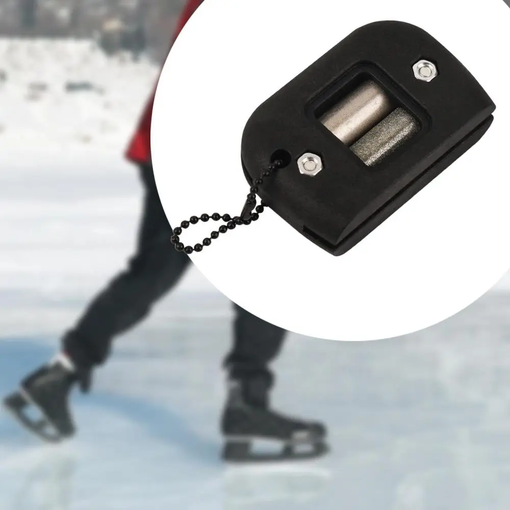 Ice Skate Sharpener with Key Chain for Figure Skating Blade (Black)