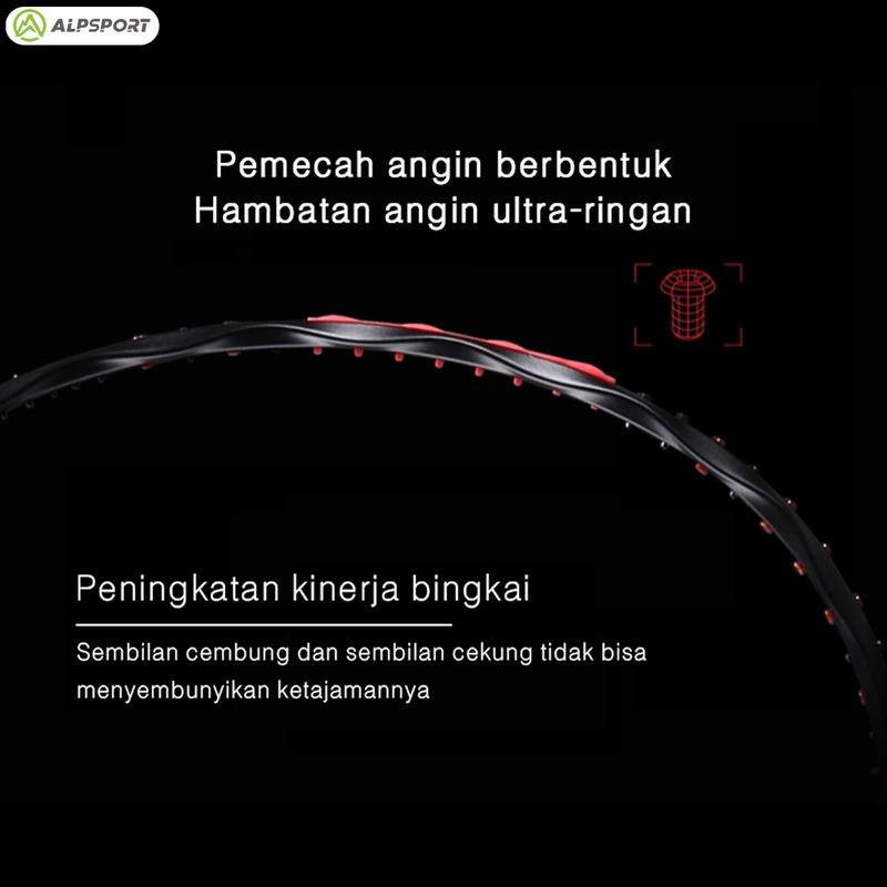 ALP V5 PRO Max 32Lbs 5U T800 Raket Bulutangkis Ofensif Ringan Full Carbon MXH CUSION TECH + Rangka Gelombang + Poros Pantul Cepat 100% Asli Badminton Olahraga raket badminton original import 2024 5