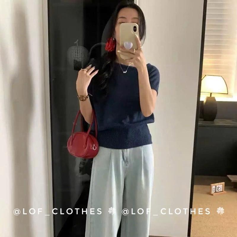 Áo cộc len mỏng trễ vai siêu xinh full màu 6