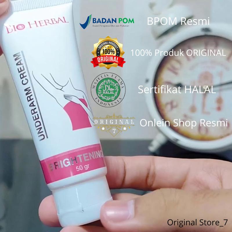 Product Introduction of BIO HERBAL UNDERARM CREAM BRIGHTENING ORIGINAL BPOM KRIM PEMUTIH KULIT KETIAK LUTUT SIKU TUMIT BOKONG SELANGKANGAN CERAH BERSIH PERMANEN Deodorant Mencerahkan Memutihkan Ketek  Hitam Pencerah Tubuh Ketiak 35