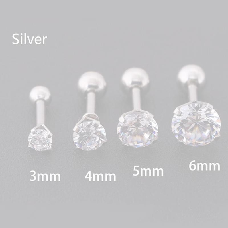 Product Introduction of 1 Piece 4 Prong  Ear Studs Earrings For Women/Men Tragus Cartilage Standard Lobe Piercing  Gift 16