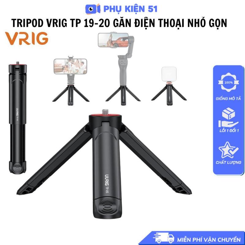 Tripod Vrig TP 05 gắn gimbal máy ảnh giá đỡ điện thoại đèn trợ sáng NHỰA