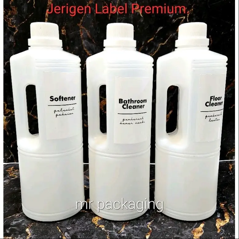 Jerigen Handle 1 liter + Sticker Label | Juringen Laundry isi ulang detergent softerner 2