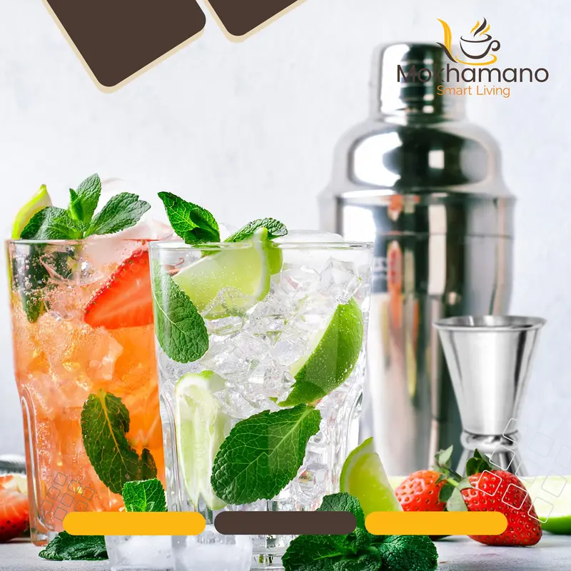 MOKHASTOCK Bartender Shaker Cocktail Paket Lengkap Alat Keperluan Bartender Cobler 10pcs 1