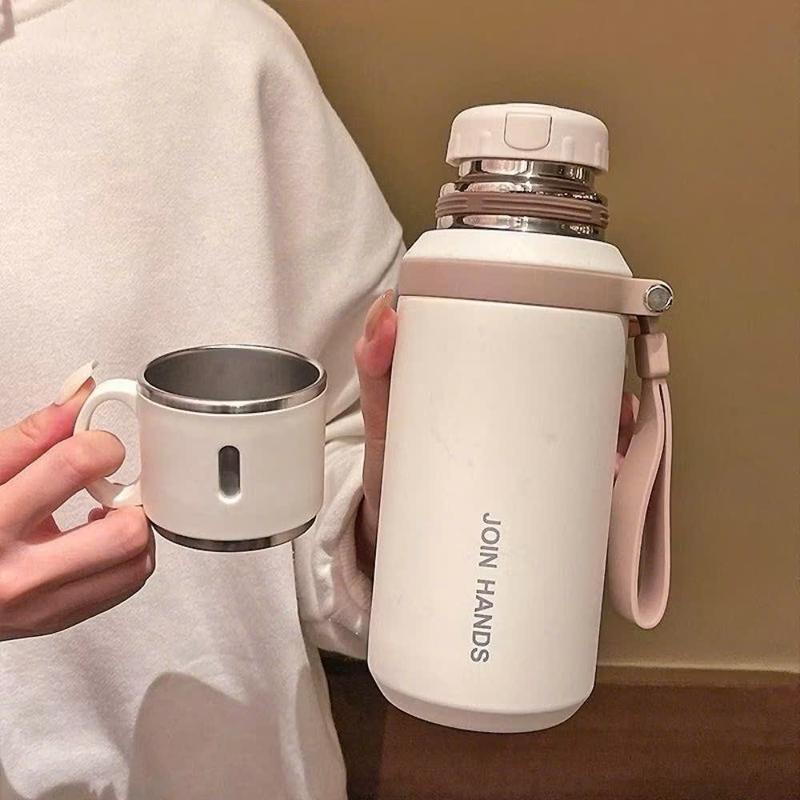 Bình Giữ Nhiệt có nắp - Thép Không Gỉ 316 , Tách Nước Trà Đa Năng Dung Tích Lớn 600ml