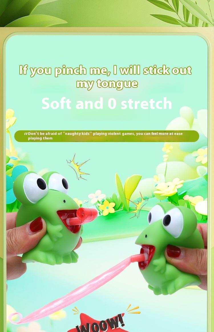 Product Introduction of Tongue sticking frog pinching fun decompression dinosaur creative funny bb sound rebound vent new unique decompression toy 4
