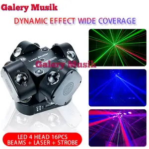 MOVING HEAD BEAMS LASER STROBE 4 HEAD LED LIGHTING PANGGUNG, BAR, CAFE, CLUB DLL
