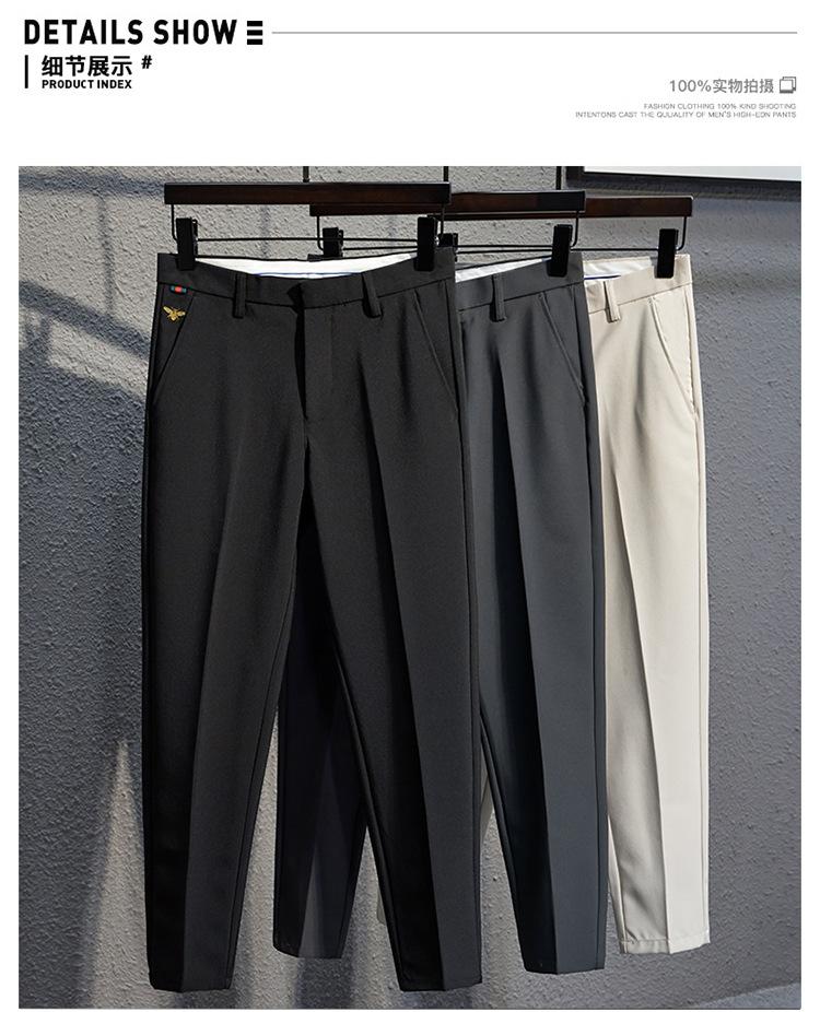 Product Introduction of Men's Slim Fit Black Pants - Korean Style Casual Trousers | Summer Thin Stretch Ankle Length Dress Pants for Men (Trendy Office/Streetwear) 12