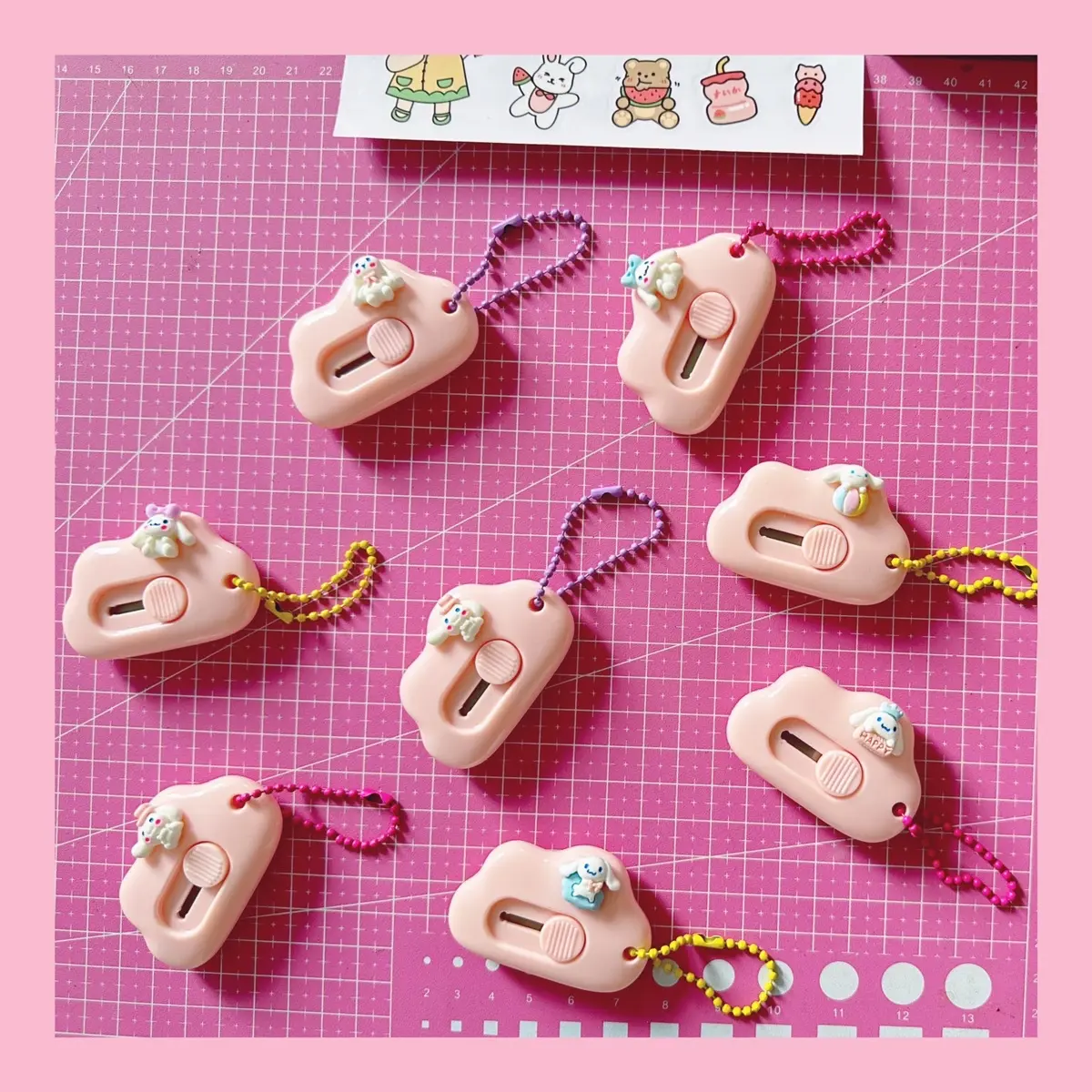 MINI CLOUD CUTTER AESTHETIC | Gantungan Pisau Pemotong Tajam Karakter Lucu | Cutter Bentuk Awan | Pisau Serbaguna