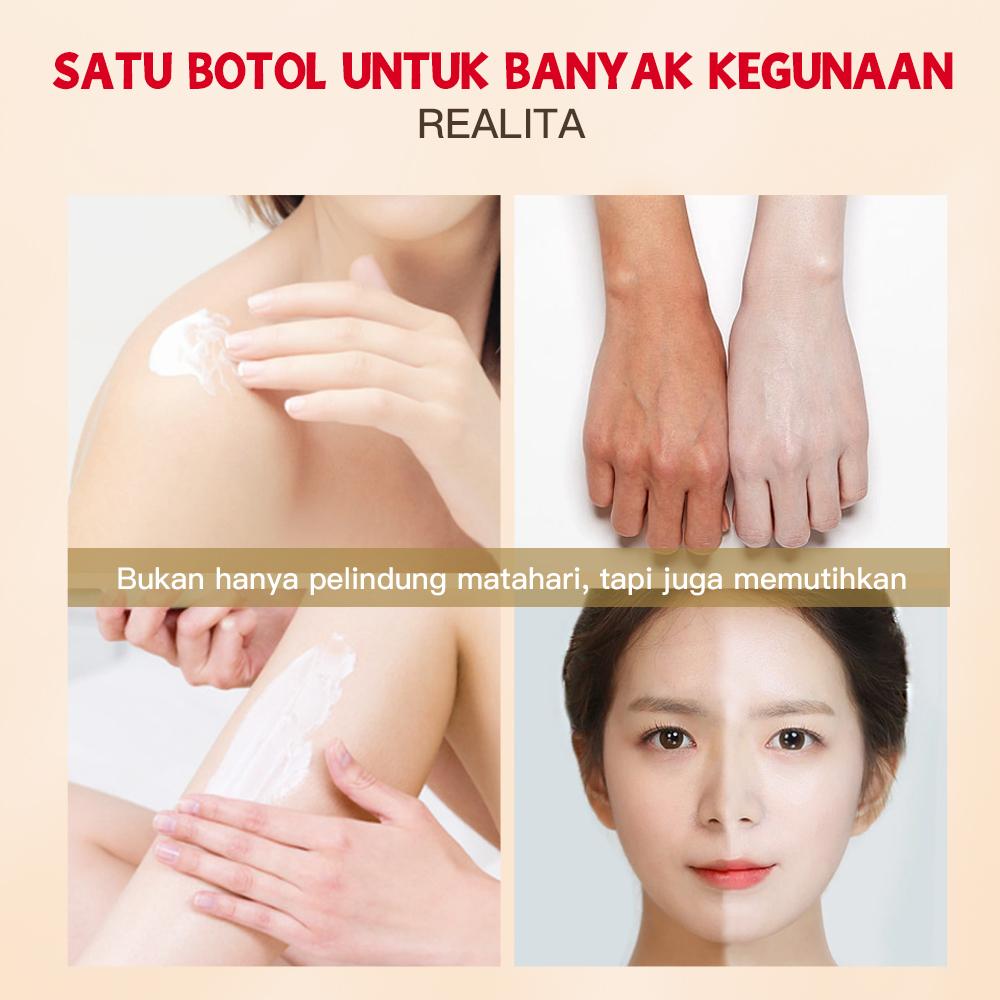 【Bpom】Kiss Beauty SPF90 PA+++ Kojic Acid Sunscreen Krim Tabir Surya Wajah & Badan 60g Antioksidan Vitamin C Teh Hijau Perlindungan UV Repair Moisturizing Skin