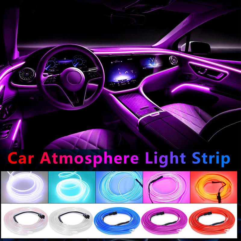 MS 3/5m Mobil Suasana Interior Lampu 12V Mobil Fleksibel Cahaya Dingin ...