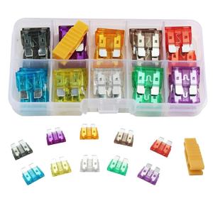 Kit de surtido de fusibles de hoja para auto, fusibles automotrices medianos y pequeños para circuitos de auto, camión y motocicleta con caja, clasificaciones de amperios 2A/3A/5A/7.5A/10A/15A/20A/25A/30A/35A/40A