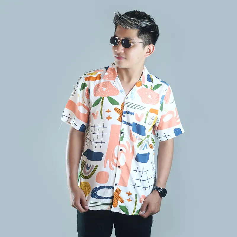 Kemeja Motif Rayon Pria Wanita Lengan Pendek Bahan Katun Rayon Premium Atasan Casual Distro Baju Surfing Pantai Cowok Santai Hem Dewasa Panjang standard z8 dapat dicuci dengan mesin wulu putih 0