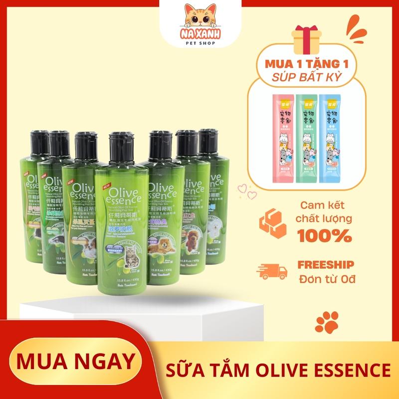Olive Sữa Tắm OLIVE Dưỡng Da Mượt Lông Cho Chó Mèo 450ML Chăm Sóc Toàn Diện Dầu Olive Tự Nhiên