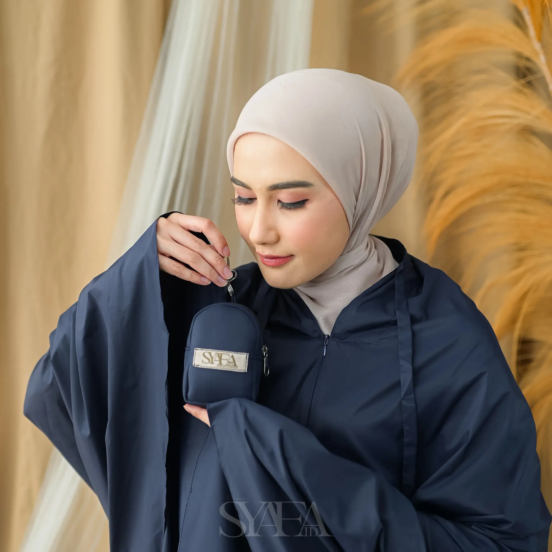 Mukena Travel Mini Pouch 2 in 1 Dewasa Bahan Adem Parasut Korea Premium