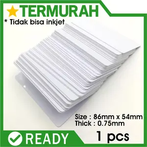 Kartu Pvc Polos Blank iD card Tanpa Chip Thermal Overlay ISO