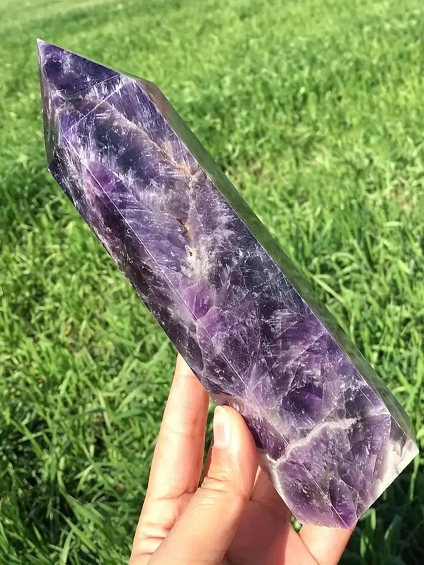 Natural Amethyst Tower, 1 Count Crystal Obelisk, Crystal Stick Tip, Mineral Specimen for Collection, Home Decoration, Crystal Gift, New Year Gift