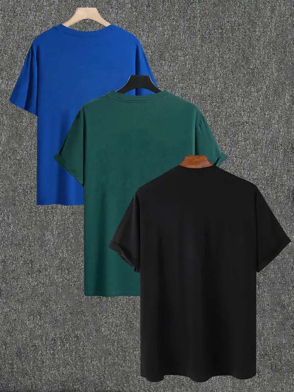 Unisex Men's Cartoon Face Print Drop Shoulder Tee, Regular Fit Casual Short Sleeve Round Neck T-shirt for Summer, Graphic Tees, Men's Clothes for Daily Wear 7