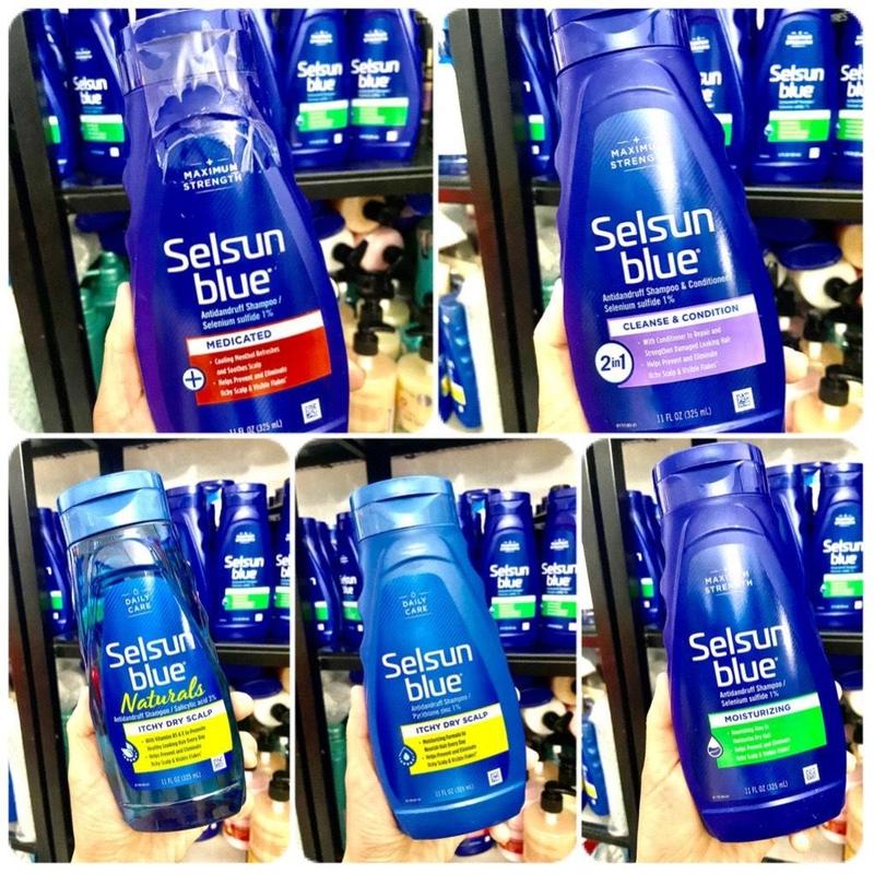 Dầu gội Selsun màu trong xanh đỏ & 2in 1 dung tích 325ml cho cả Nam & Nữ Women Gội Đầu