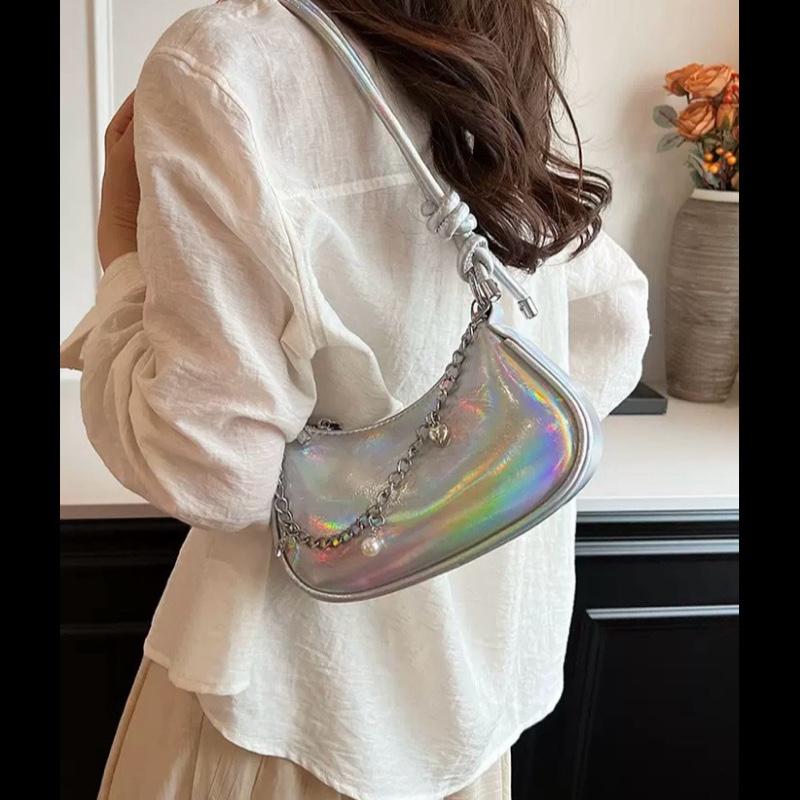 ￼Túi xách nữ đẹp, túi đeo chéo hàn quốc phối xích đi chơi da trơn mềm dáng bầu hot trend