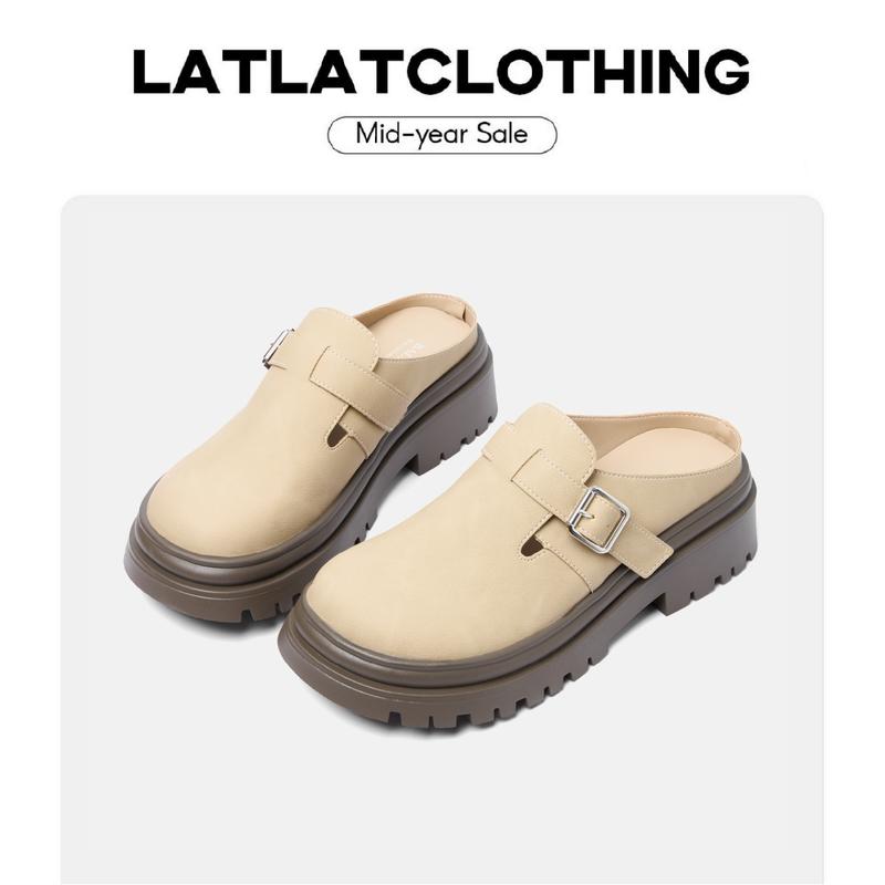 MỞ BÁN Giày sục hở gót đế cao 5cm chất liệu da lộn bản siêu đẹp dễ vệ sinh - latlatclothing_8108