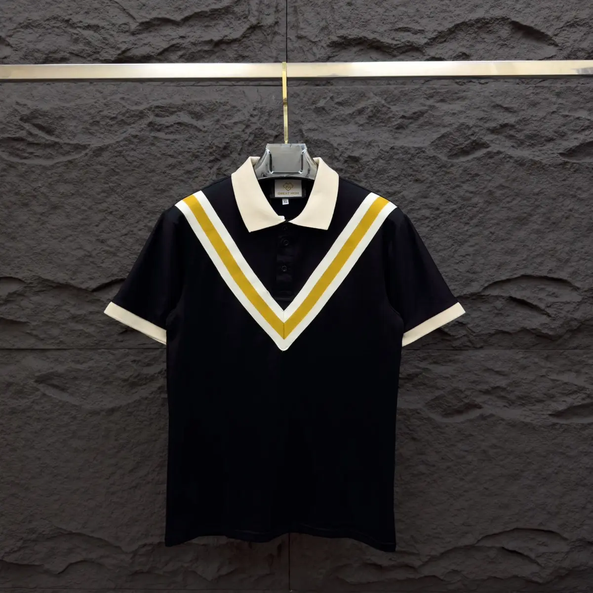 ÁO POLO VIỀN V VÀNG CHẤT COTTON MỀM MỊN