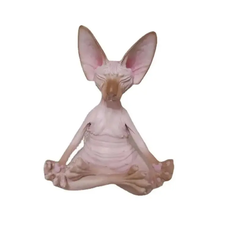 Tượng Nhỏ Mèo Phật Sphynx, Thiết Kế Kỳ Lạ Thích Hợp Để Thiền Định, Yoga Và Trang Trí, Tác Phẩm Nghệ Thuật, Thích Hợp Cho Ngoài Trời Và Sân Vườn, Tượng Nhỏ Decor Decor Phòng 5