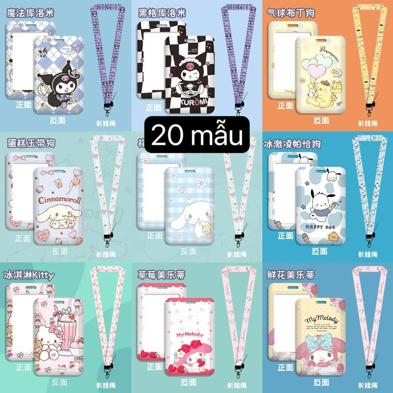  Dây đeo thẻ bảng tên học sinh sinh viên hoạt hình Sanrio Kuromi Melody Cinnamoroll Kitty Pompompurin Pochacco dễ thương 