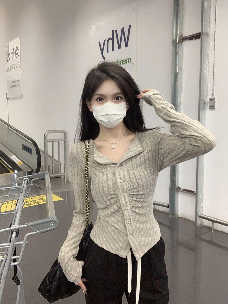 Product Introduction of เสื้อสเวตเตอร์ผู้หญิง เสื้อเบลาส์ แขนยาว ผ้าดี กระชับสัดส่วน เสื้อเซ็กซี่ ใส่สบาย ดีไซน์แฟชั่นสหรัฐอเมริกา กะทัดรัด เซ็กซี่ Women Clothing 6