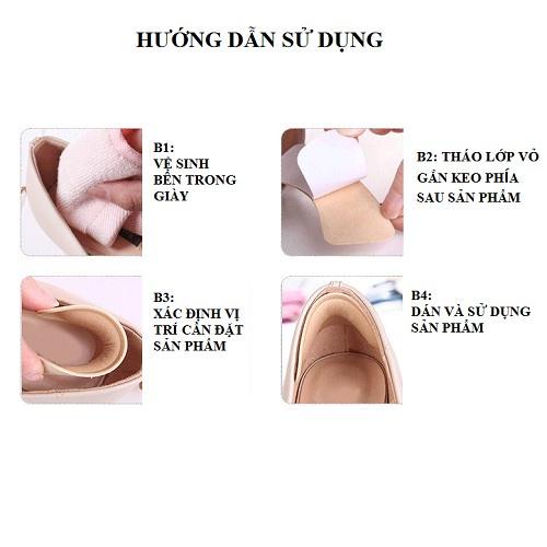 Miếng lót giày bảo vệ sau gót 4D, Lót gót giày có keo dán tiện dụng giúp không rớt gót khi mang giày 8