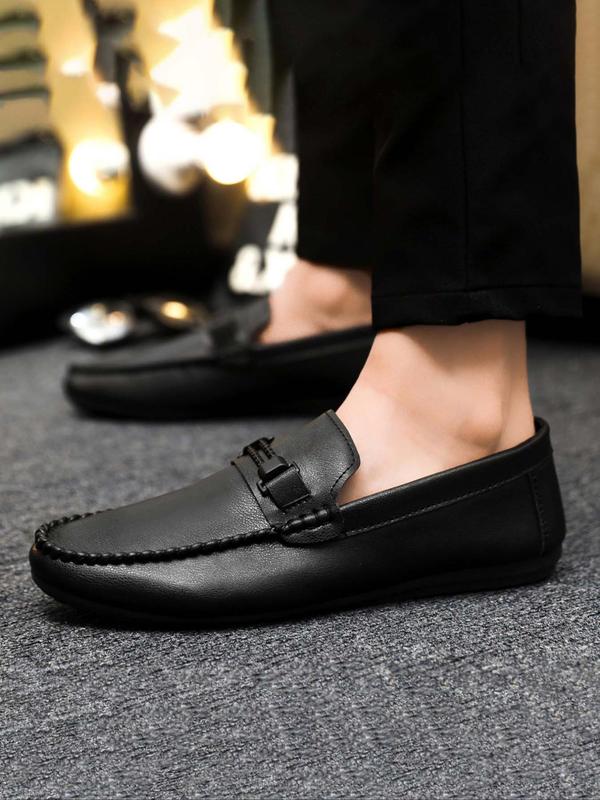 Men's Business Style Solid Color Shoes, Fashionable Comfortable Loafers for Daily Wear, Lightweight Breathable Shoes for Men, Boy 2