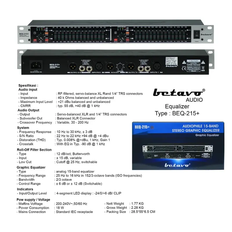Equalizer Betavo BEQ 215+ Subwoofer 0