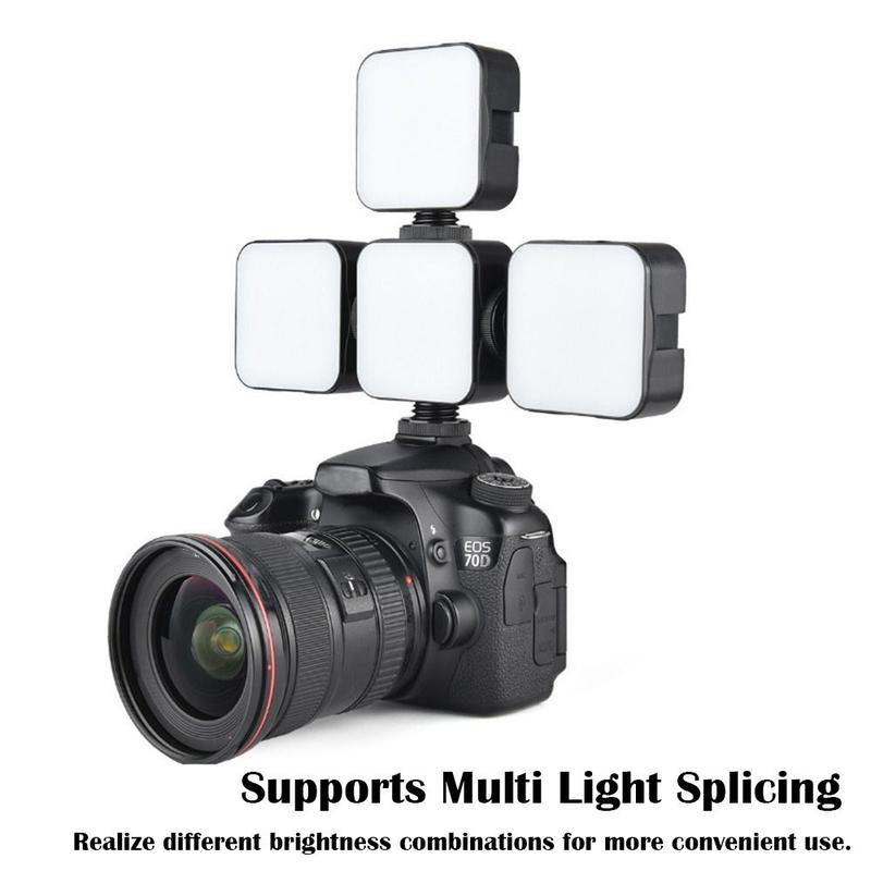 Rechargeable Dimmable Fill-in Light 6500K Hot Shoe Mount Photography Lamp USB Charging Portable LED Video Light for Canon/Nikon/Sony Live Broadcast 3