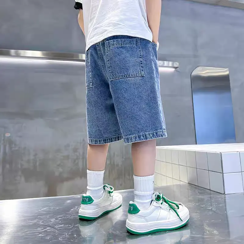 Quần Jean Ngố Trơn Dài Ngang Gối Cho Bé Trai 1