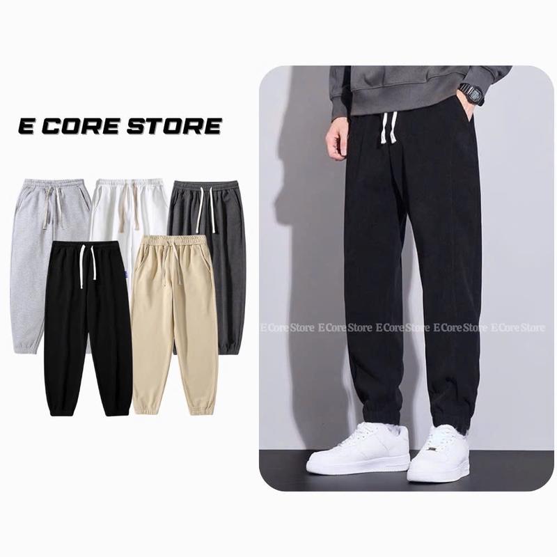 (Big Size 90-115kg) Combo 2 quần Quần jogger nam nữ ống rộng unisex bo gấu cao cấp E Core Store Quần nỉ nam ống rộng dáng thể thao nam nữ Pants Menswear Ong Gym Sport Yoga Tập Gym Tổ Ong Tập Yoga Tập Thể Dục