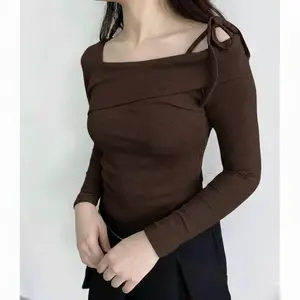 Sabrina Knit Top – Atasan Wanita Lengan Panjang – Korean Top Long Sleeve