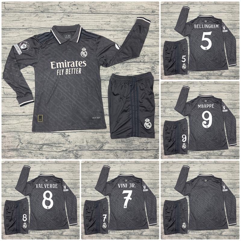 Bộ Quần Áo Bóng Đá DÀI TAY Hoàng Gia Madrid BẢN 2025 - Vải Gai Thái Cao Cấp - Top SPORT real madrid 2024 áo đá banh emirates