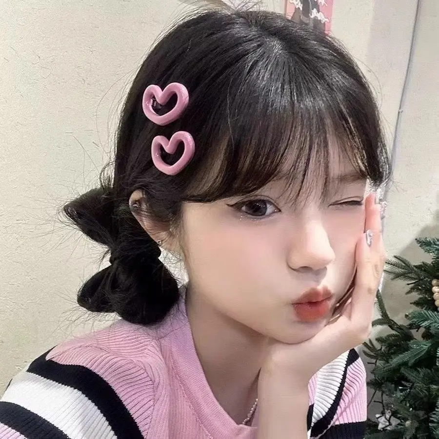 Summer New Heart-Shaped Barrettes Love Heart-Shaped Cute Small Hairclip Broken Hair Barrettes Online Hot Heart-Shaped Summer Hair Accessories Photo Props Girl Heart, Gift, Everyday Joker