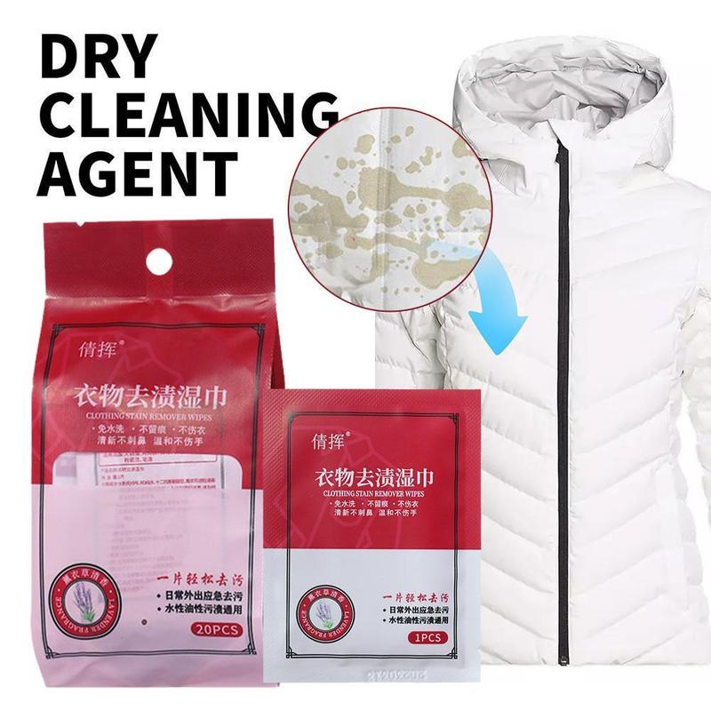 Product Introduction of 20pcs/bag Clothes Cleaning Wipes Down Jacket Stain Wet Wipes Removal Remover T8P2 25