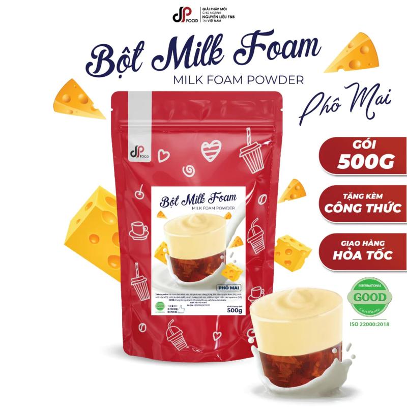 Bột Milk Foam Phô Mai DP FOOD - Gói 500G - Thơm béo đậm đà - Chuyên dùng cho Trà Sữa, Cà Phê,...