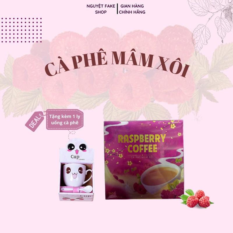Cà phê mâm xôi ( hộp 15 gói ) - hương vị mâm xôi và cà phê ngon tự nhiên( Tặng kèm 1Ly )
