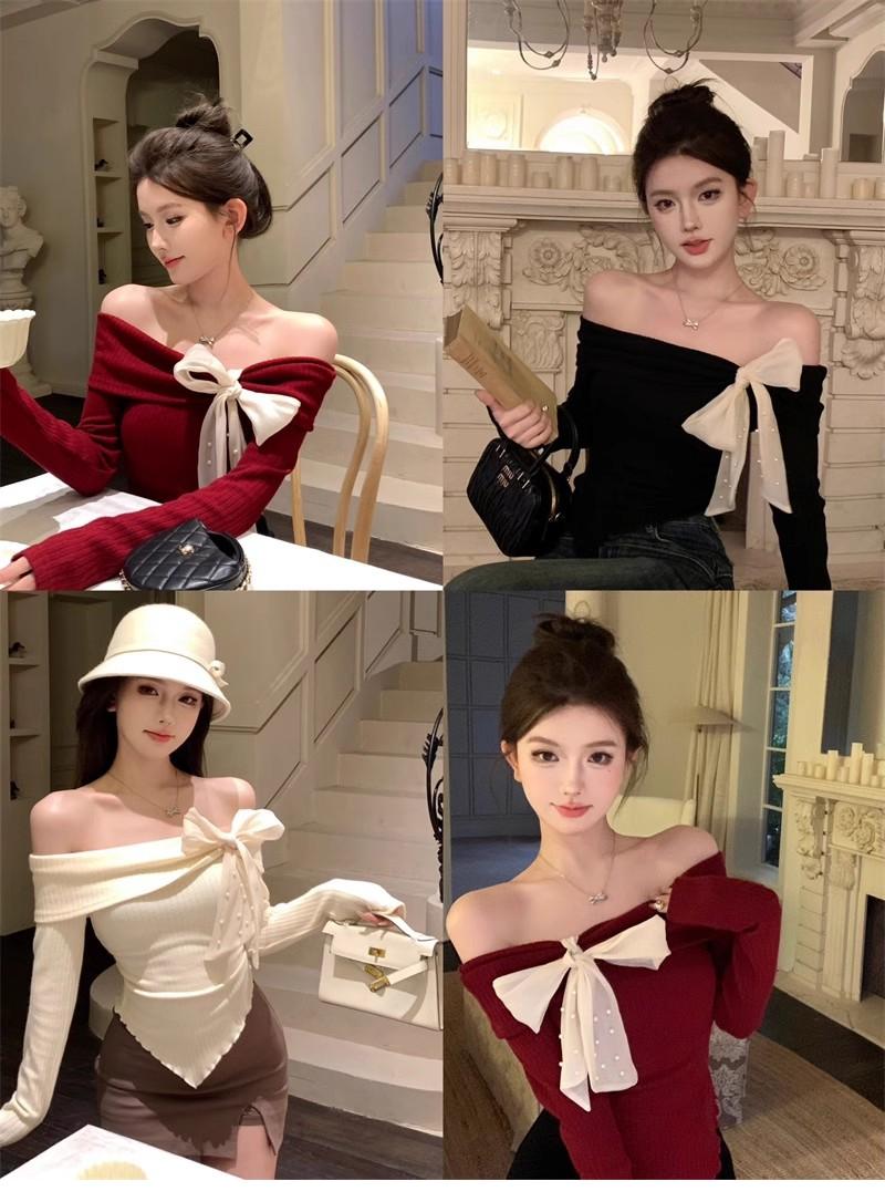 Product Introduction of Trang Phục Mùa Đông Cho Nữ, Kiểu Trễ Vai, Dài Tay, Áo Phông, Hoàn Hảo Cho Năm Mới 1