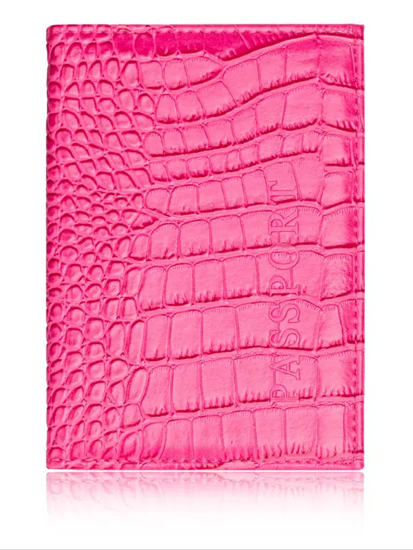 Crocodile Embossed Pu Leather Travel Passport Holder, Minimalist Plain Passport Cover for Women & Men, Slim Travel Wallet Accessories 4