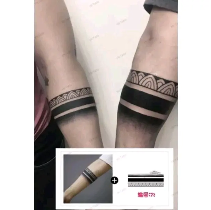 Temporary tatto motif arm band stiker tato pergelangan tangan dan kaki tatoo temporer anti air tahan lama Kering 0
