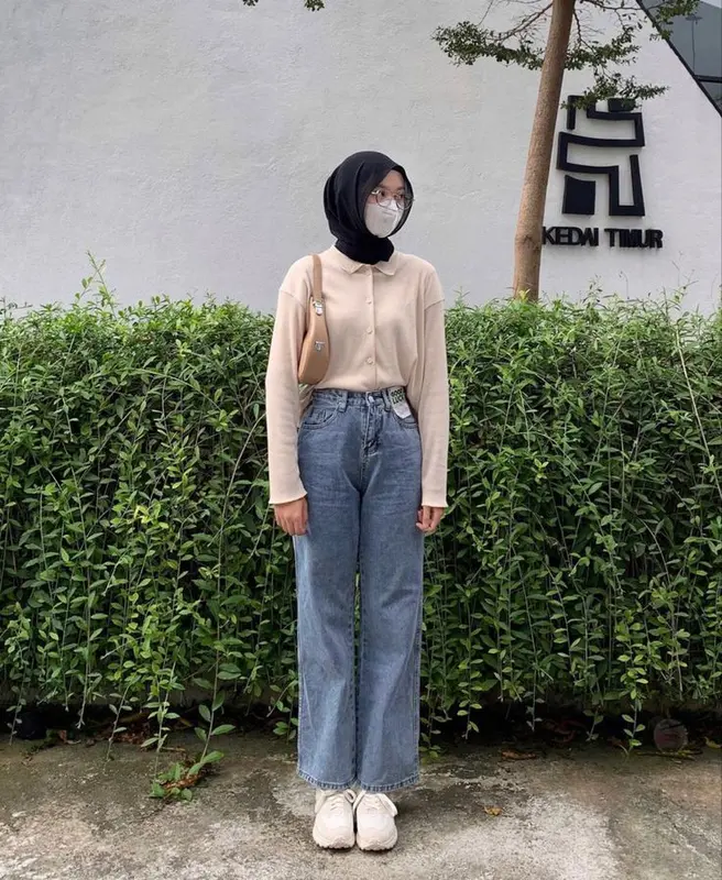 Celana Hightweist Kulot Cewek Loose jeans //Celana kulot cewek hightweist Loose jeans Wanita Waist Panjang 2